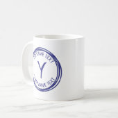 Ihren Anfangsnamen oder Ihre Texthandlung X Y Z hi Kaffeetasse (Vorderseite Links)