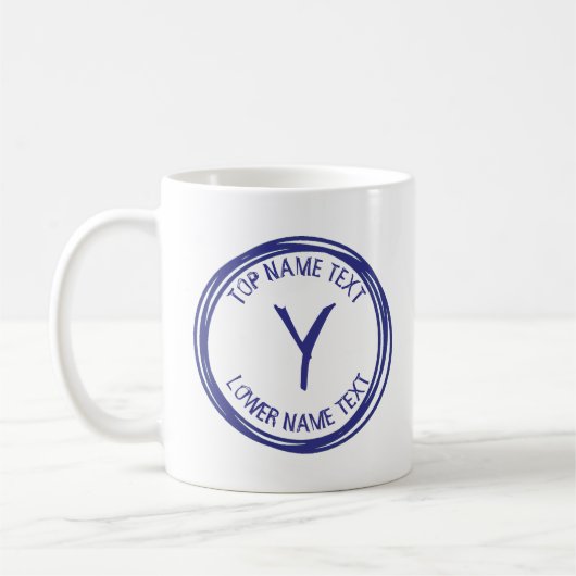 Ihren Anfangsnamen oder Ihre Texthandlung X Y Z hi Kaffeetasse (Links)