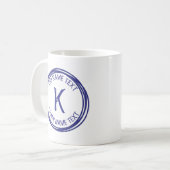 Ihren Anfangsnamen oder Text Hand zeichnen I J K L Kaffeetasse (Vorderseite Links)