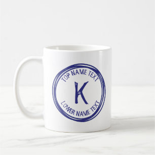 Ihren Anfangsnamen oder Text Hand zeichnen I J K L Kaffeetasse