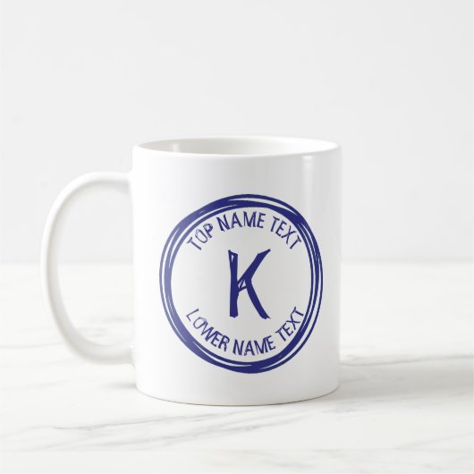 Ihren Anfangsnamen oder Text Hand zeichnen I J K L Kaffeetasse (Links)