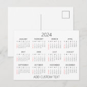Ihren eigenen benutzerdefinierten Text 2024-Kalend Postkarte (Vorne/Hinten)