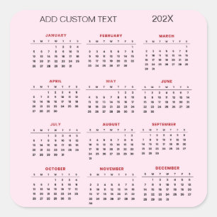 Ihren eigenen benutzerdefinierten Text 2026 Kalend Quadratischer Aufkleber