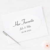 ihren Lieblings-Gastgeschenk Hochzeit Ovaler Aufkleber (Umschlag)