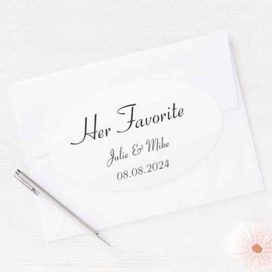 ihren Lieblings-Gastgeschenk Hochzeit Ovaler Aufkleber (Umschlag)