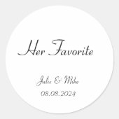 ihren Lieblings-Gastgeschenk Hochzeit Runder Aufkleber (Vorderseite)