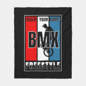 Ihren Namen BMX Freestyle Rider Hoodie Drawstri hi Fleecedecke (Vorderseite)