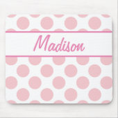 IHREN NAMEN HINZUFÜGEN - Pink Polka dot Mousepad (Vorne)