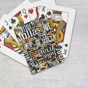 Ihren Namen in Farbe über schwarz wiederholen Spielkarten