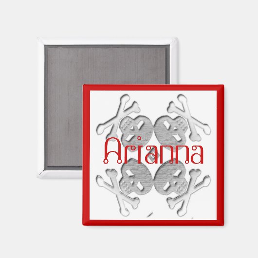 Ihren Namen Schädel und Kreuzknochen angepasst Magnet (Vorderseite/Rückseite)