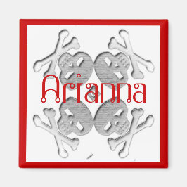 Ihren Namen Schädel und Kreuzknochen angepasst Magnet