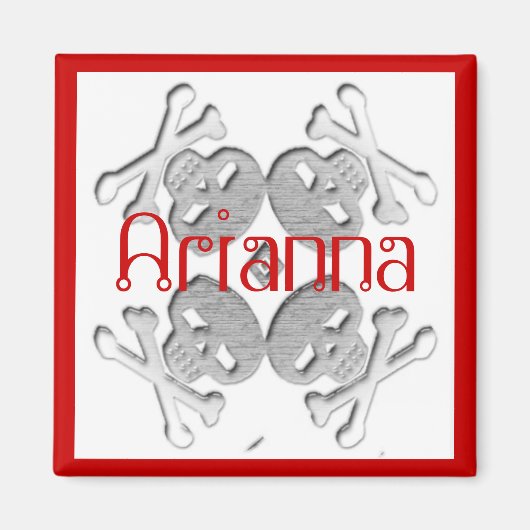 Ihren Namen Schädel und Kreuzknochen angepasst Magnet (Vorne)