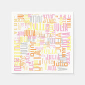 ihren Namen wiederholen | Bunt Serviette (Vorderseite)