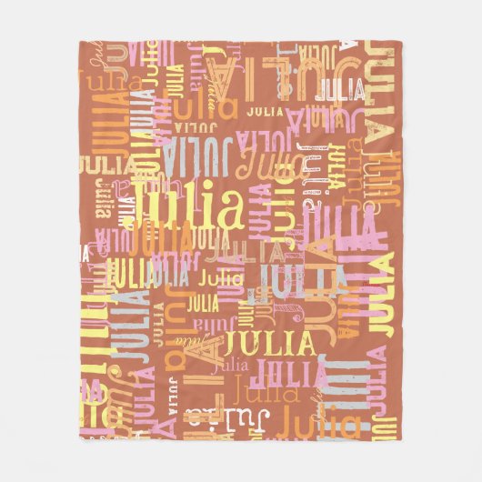 ihren Namen wiederholen | Cool Boho Tones Fleecedecke (Vorderseite)