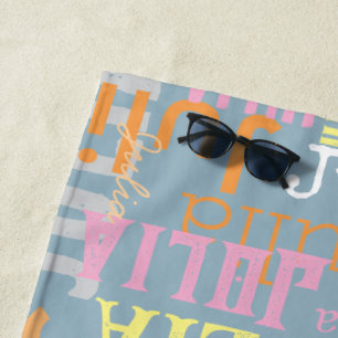 ihren Namen wiederholen   Farben auf blau Strandtuch