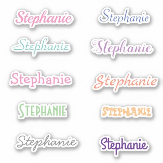 IHRER NAME anpassbares Blatt mit 10 Aufklebern Aufkleber (Vorderseite)