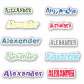 IHRER NAME anpassbares Blatt mit 10 Aufklebern Aufkleber (Vorderseite)