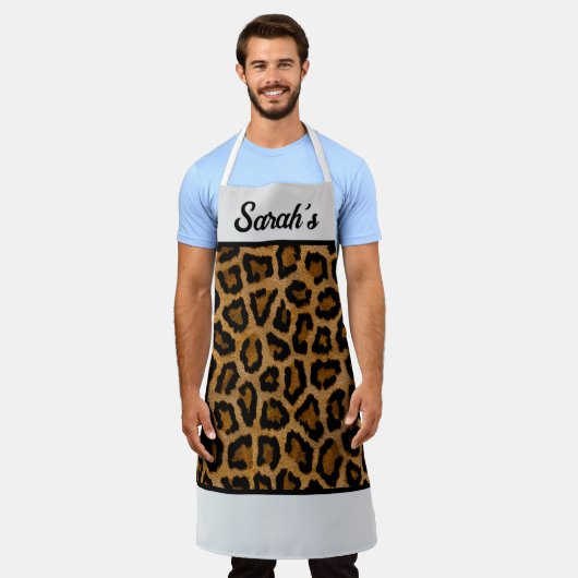 IHRER NAME Leopard Print Schürze (Getragen)