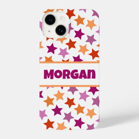 IHRER NAME Lesbischer Stolz Flaggen Rosa Rotes Ora iPhone Hülle (Rückseite)