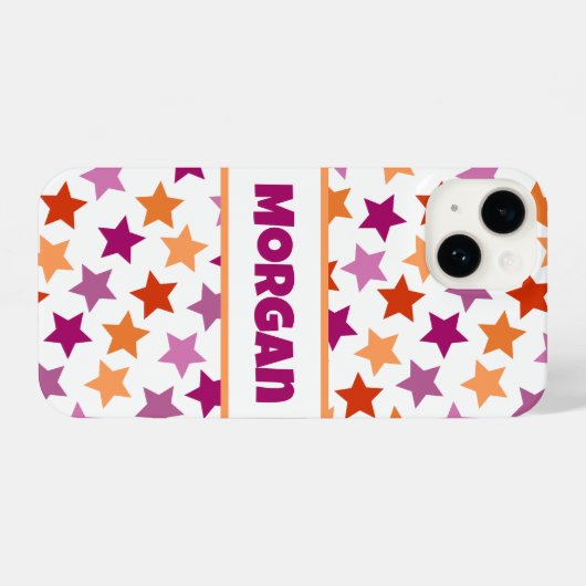 IHRER NAME Lesbischer Stolz Flaggen Rosa Rotes Ora iPhone Hülle (Rückseite (Horizontal))