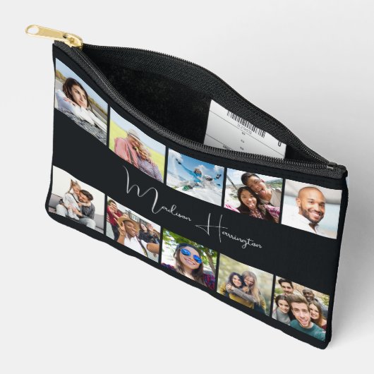 IHRER Name und 10 Fotos kundenspezifisch Zubehörtasche (Offen)