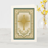 IHS Christogram Cross Lilies katholisches Elegant Karte (Gelbe Blume)