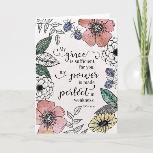 II Cor 12:9 - Meine Anmut ist ausreichend Karte (Vorderseite)