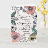 II Cor 12:9 - Meine Anmut ist ausreichend Karte (Gelbe Blume)