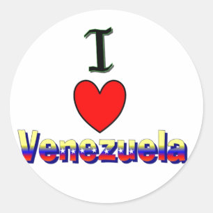 II Liebe-Venezuela-Aufkleber Runder Aufkleber