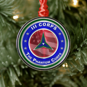 III Corps Halten Weihnachten fest Ornament Aus Metall