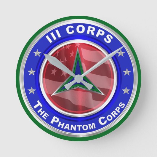 III Corps Phantom Corps Keepsake Runde Wanduhr (Vorderseite)