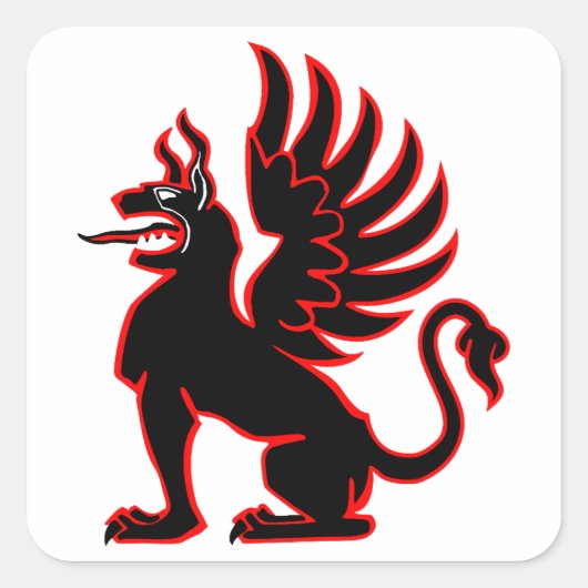 III./JG 26 Jagdgeschwader 26 Red Griffin Insignia Quadratischer Aufkleber (Vorderseite)