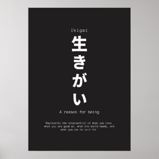 Iikigai japaneses inspirierendes Zitat Poster