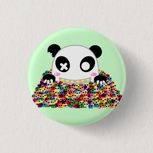 Ijimekko der Panda - Zuckerschädel Button (Vorderseite)