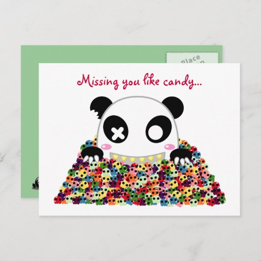 Ijimekko Panda "Vermisstes Sie" Postkarte (Vorne/Hinten)