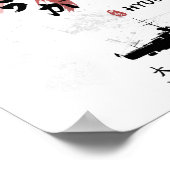 IJN Hyuga Battleship Calligraphy Poster (Ecke)