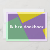 "Ik ben dankbaar" Dankeskarte (Vorderseite)