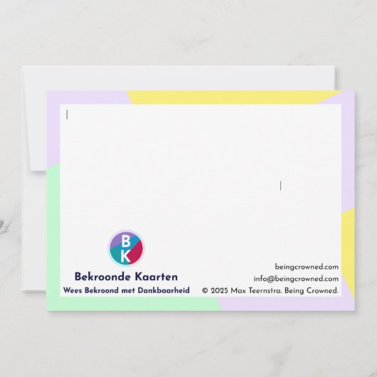 "Ik ben dankbaar" Dankeskarte (Rückseite)