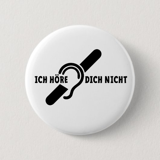 Ik ben doof. Doven, Dornhai. Lippenlezen Button (Vorderseite)