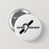 Ik ben doof. Doven, Dornhai. Lippenlezen Button (Vorne & Hinten)