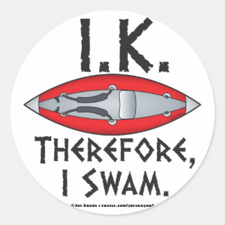 IK daher ich Swam Funny Runder Aufkleber