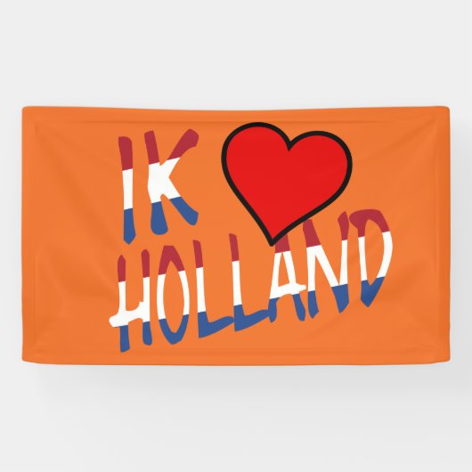 Ik Heart Holland Overlay auf oder auf einem Bild Banner (Horizontal)