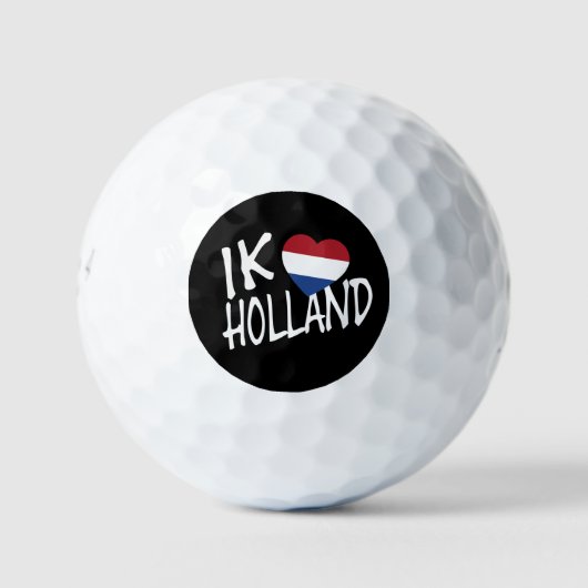 Ik Heartflag Holland wt auf bk be6 gbcnt Golfball (Vorderseite)