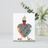 Ik hou van jou moeder dag eend hart met liefde postkarte (Stehend Vorderseite)