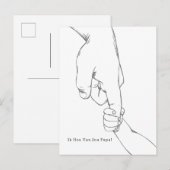 Ik Hou Van Jou Papa Lijntekening Handen Kaart Postkarte (Vorne/Hinten)