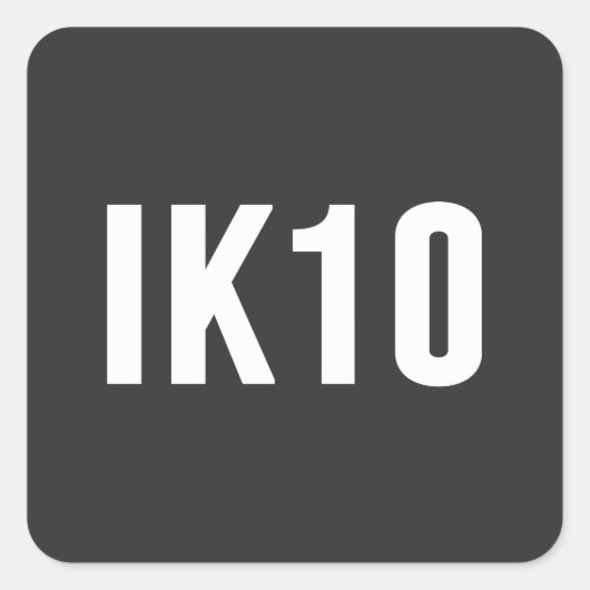 IK, Impact Protection, IK Rating, IK10 Quadratischer Aufkleber (Vorderseite)