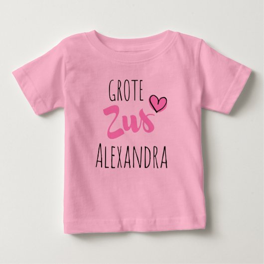 Ik word een grote zus aanpasbaar naam baby t-shirt (Vorderseite)