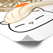 Ika Tintenfisch Sushi Cat Poster (Ecke)