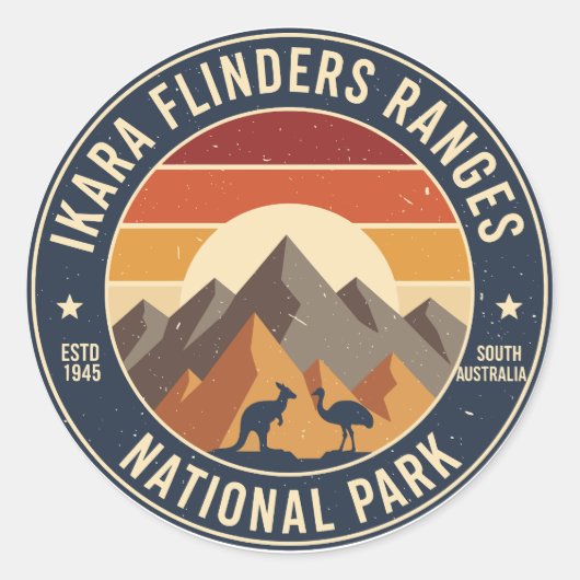 Ikara Flinders Ranges NP Retro Sticker (Vorderseite)
