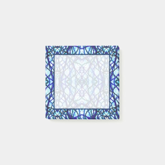 Ikarus Blau Abstrakte Alkoholtinte-Kunst Post-it Klebezettel (Vorderseite)